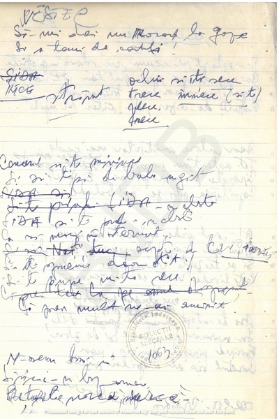 M-1063-1075-4 - 12 File de caiet cu ciorne de poezii. ALEXANDRU MIRCESCU